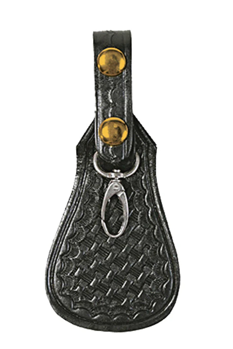 Leather Basket Weave Keychain Holder