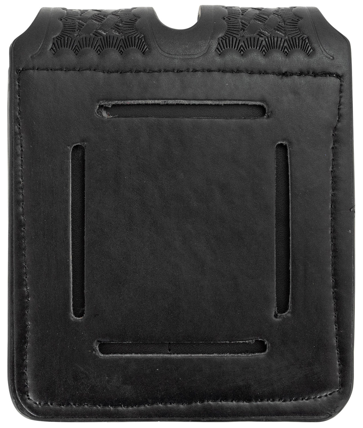 Leather Basket Weave Double Magazine Holder