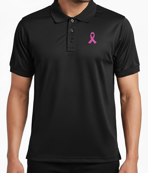 Pink Ribbon Breast Cancer Awareness Performance Polo