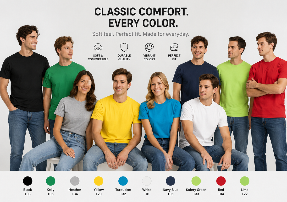Plain Poly Cotton Short Sleeves T Shirts