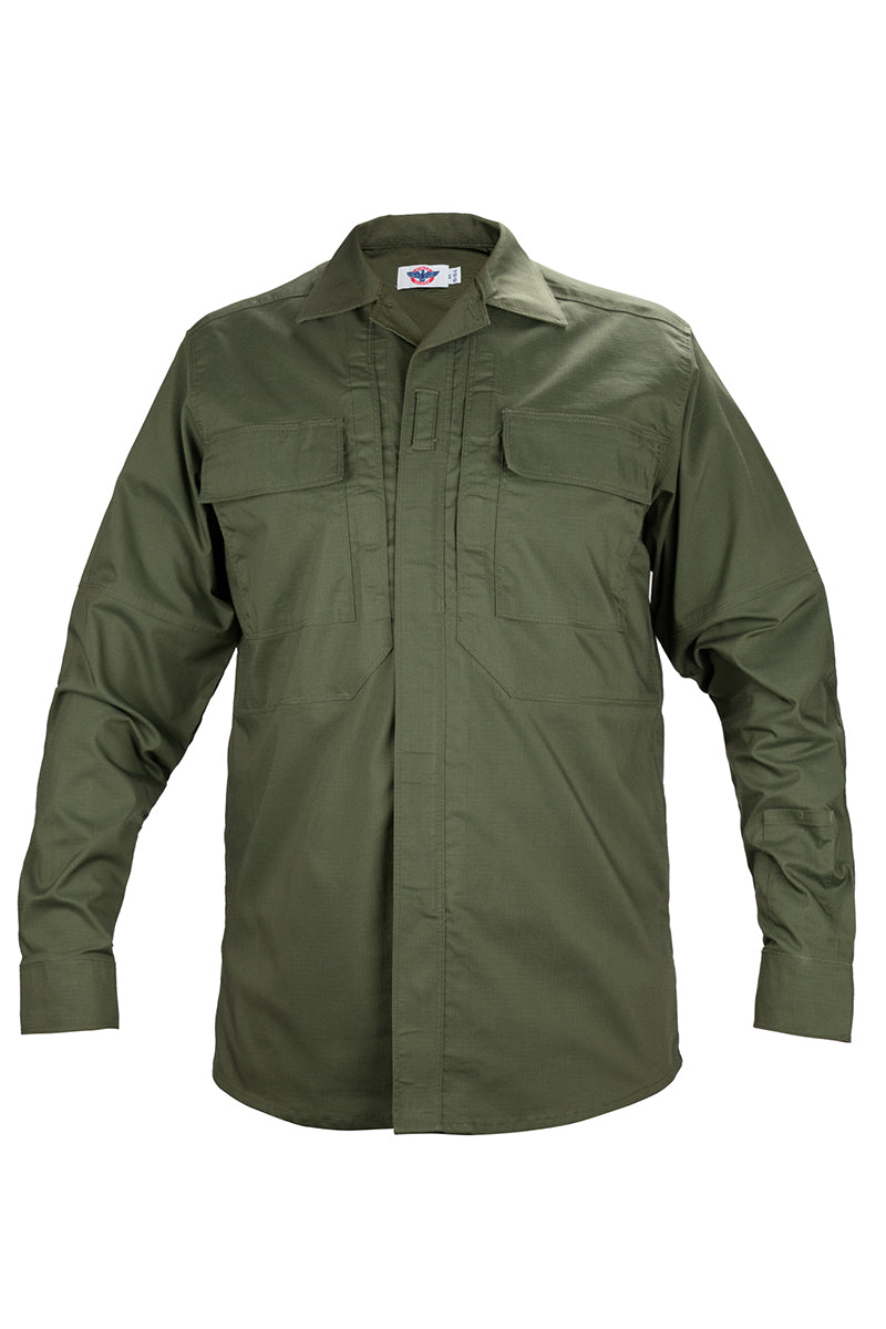 CDCR Long Sleeve Zippered Tactical Poly Cotton Rip-Stop BDU Shirt
