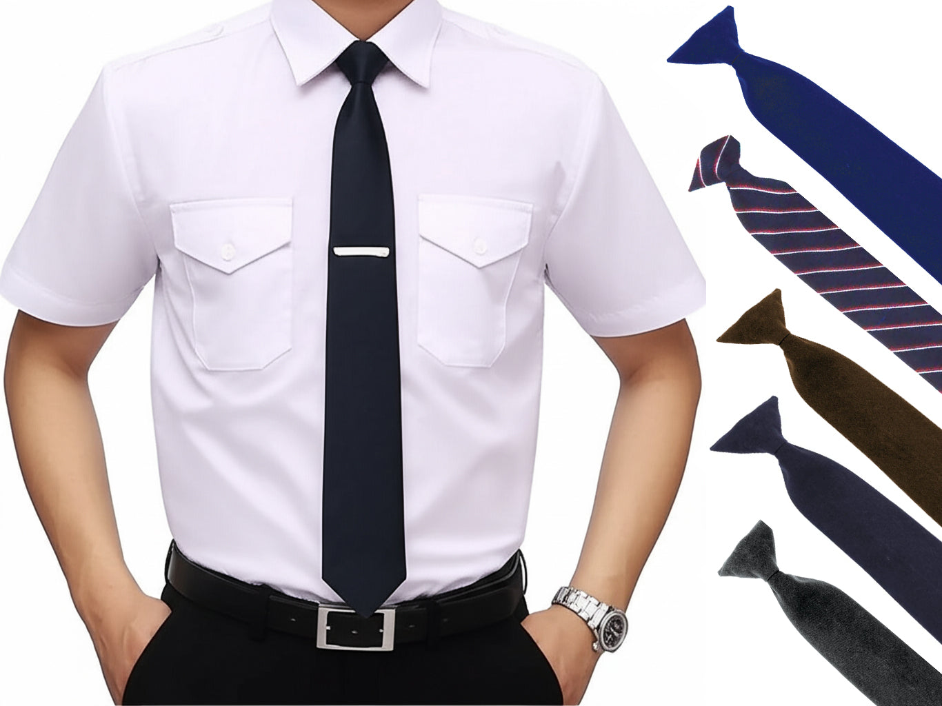 Classic Tie With Clip For Men - Equestrian Classic Tie With Clip For Men - Equestrian