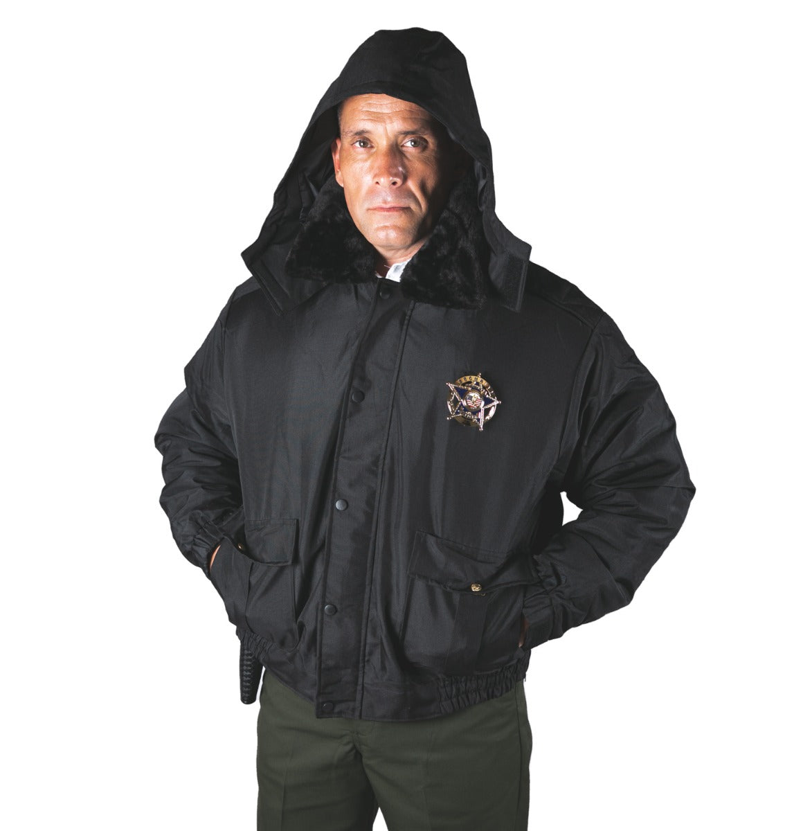 Lightweight All Season Deluxe Bomber Jacket (Black)