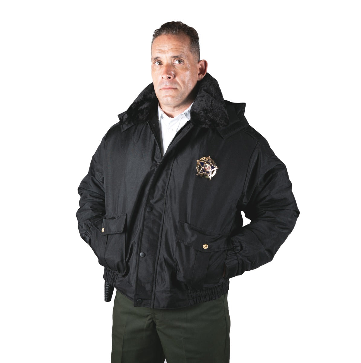 Lightweight All Season Deluxe Bomber Jacket (Black)