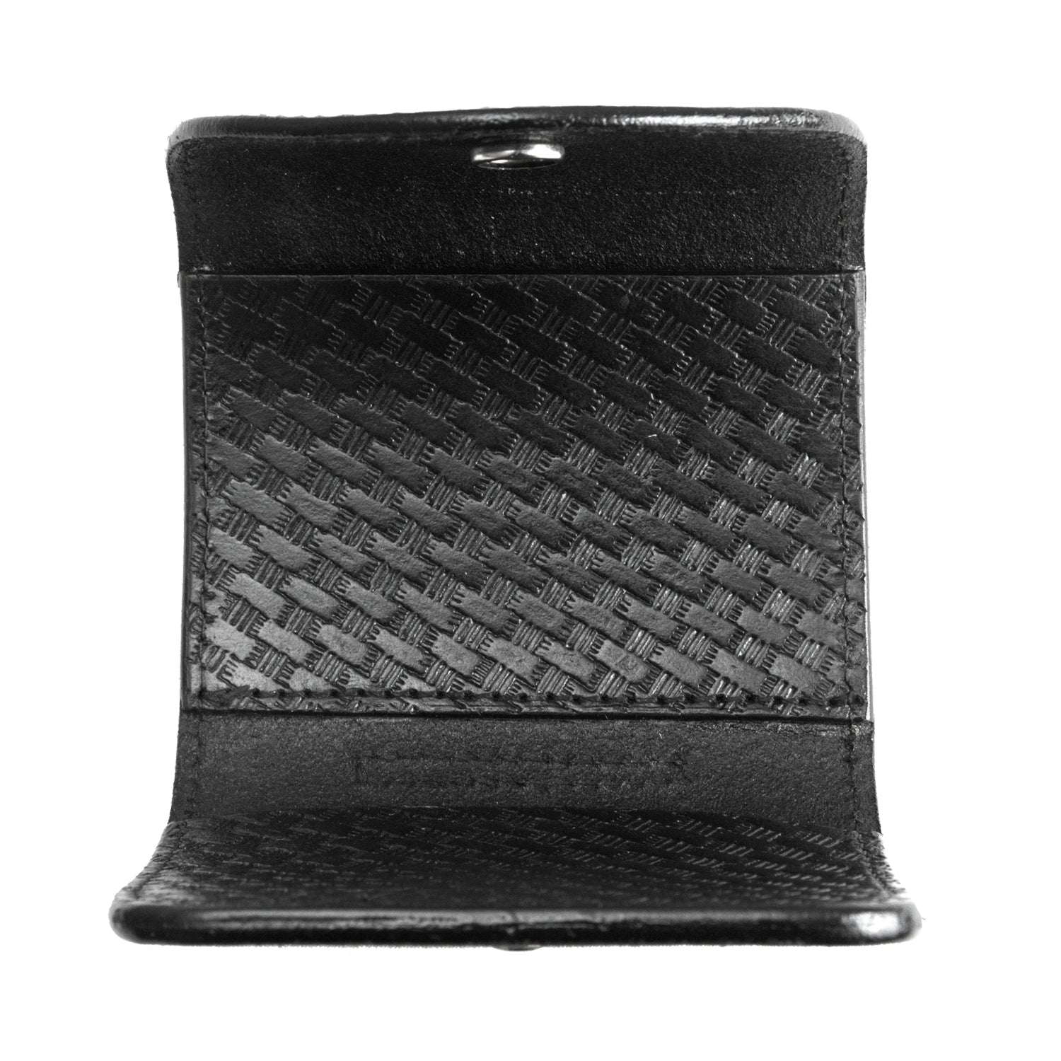 FIRST CLASS GENUINE LEATHER BASKET WEAVE GLOVE HOLDER - NICKEL SNAP