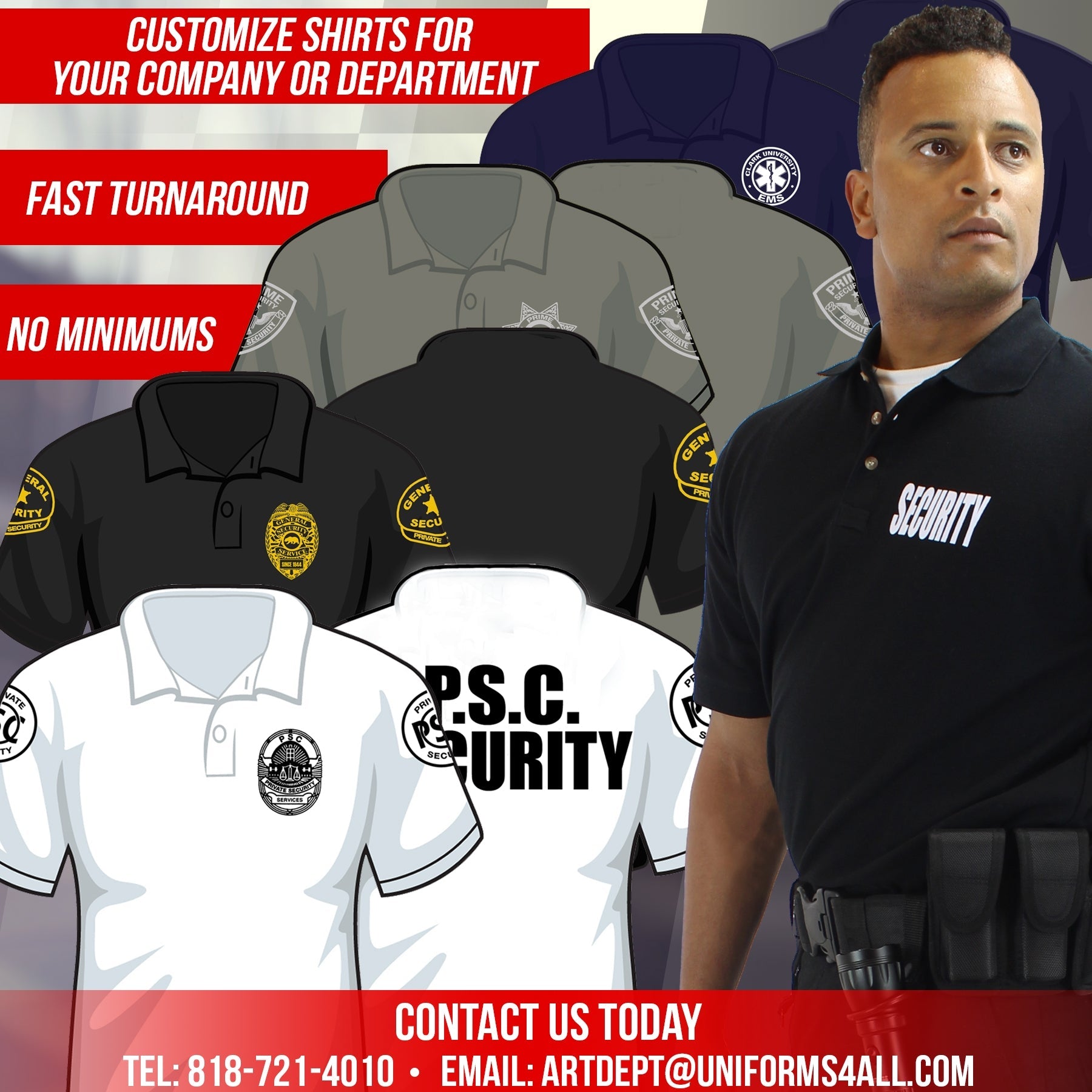 Polycotton Security Polo Shirt (Black)