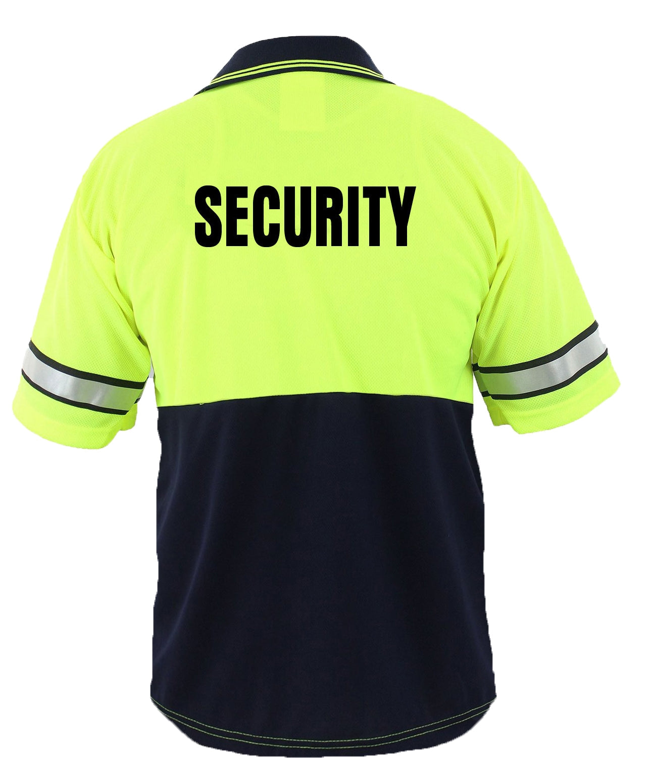 First Class Two Tone Polyester Polo Shirt with Reflective Stripes and ID