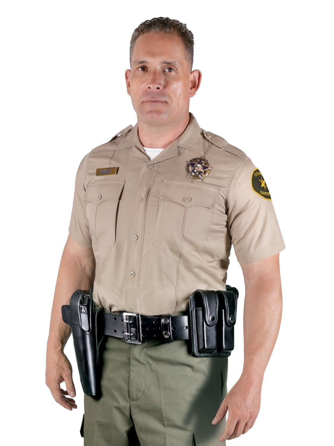 Sinatra LASD Poly-Cotton Rip-Stop Class B Short Sleeve Tan Shirt