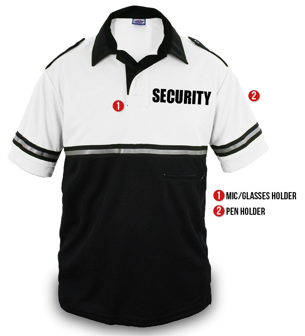 First Class Two Tone Bike Patrol Shirt with Zipper Pocket with Security ID