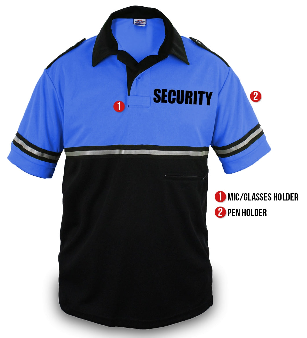 First Class Two Tone Bike Patrol Shirt with Zipper Pocket with Security ID