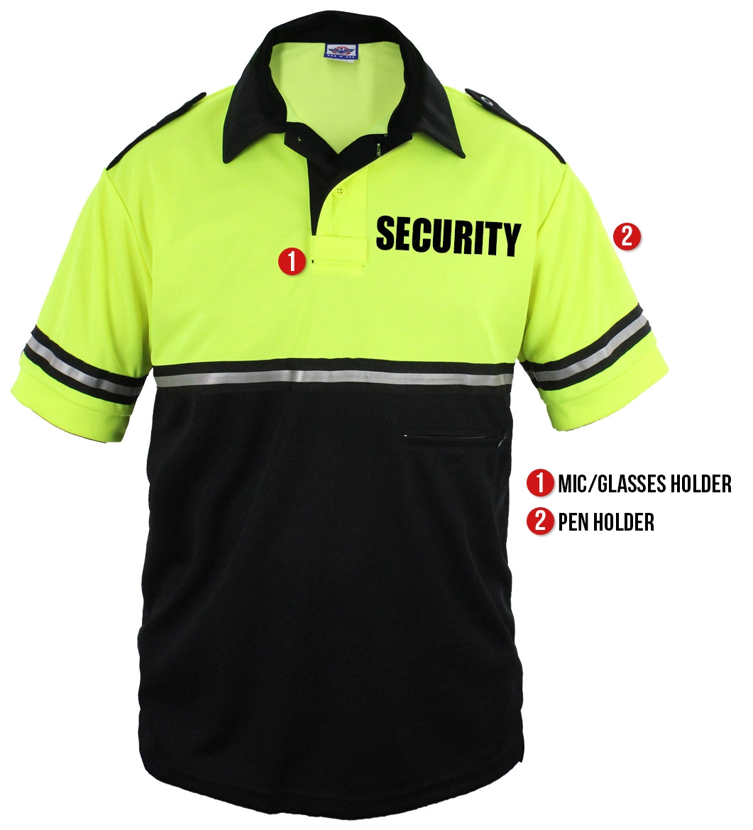 First Class Two Tone Bike Patrol Shirt with Zipper Pocket with Security ID