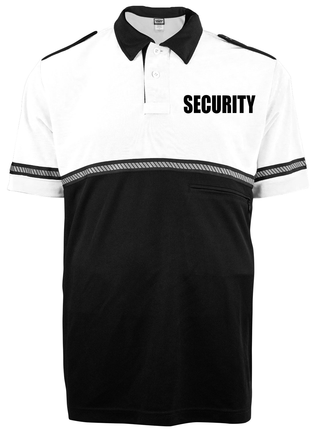 First Class Two Tone Security Bike Patrol Shirt with Zipper Pocket and Hash Stripes