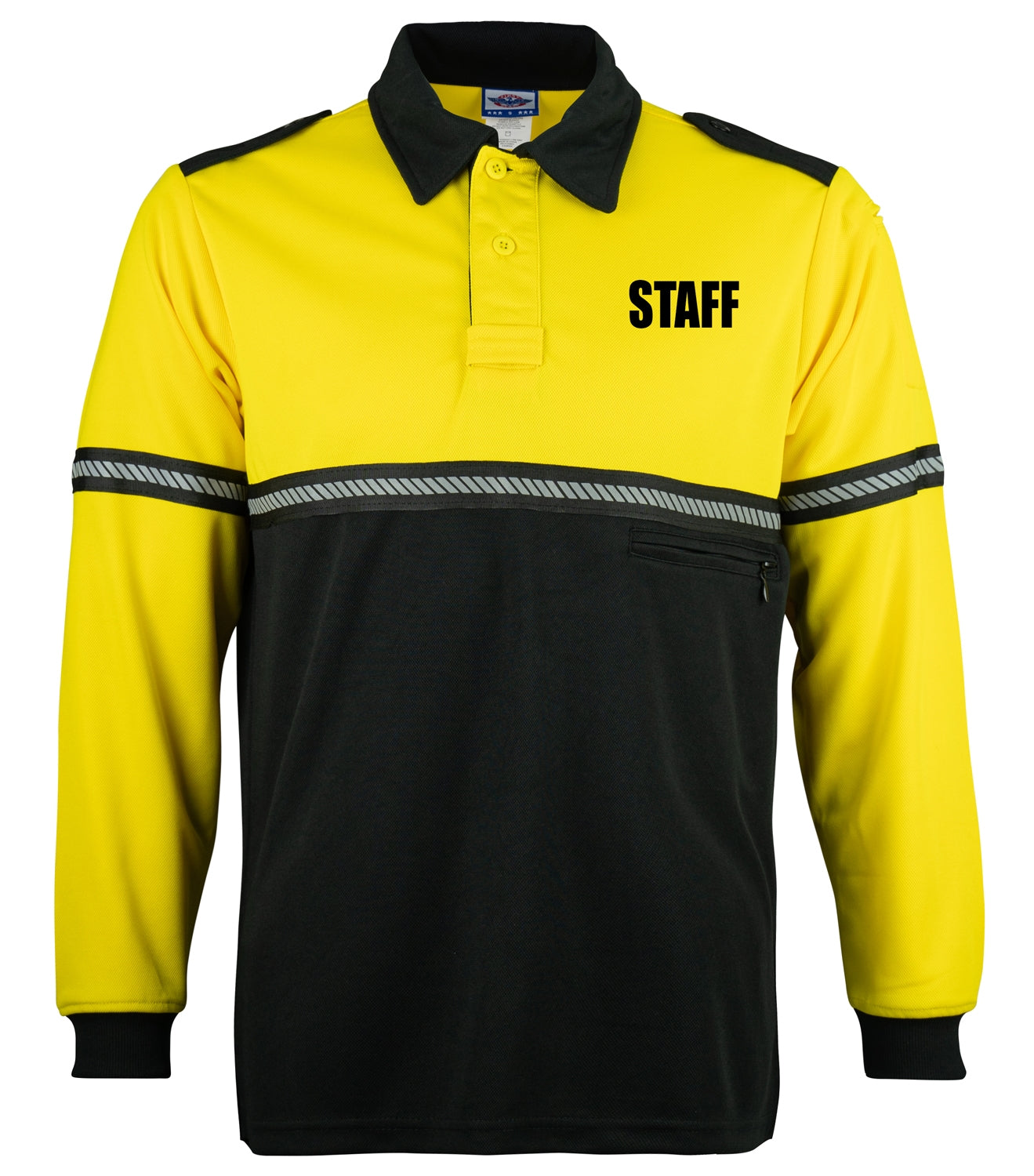 First Class Two Tone Long Sleeve Bike Patrol Shirt with Zipper Pocket and Hash Stripes with Staff ID